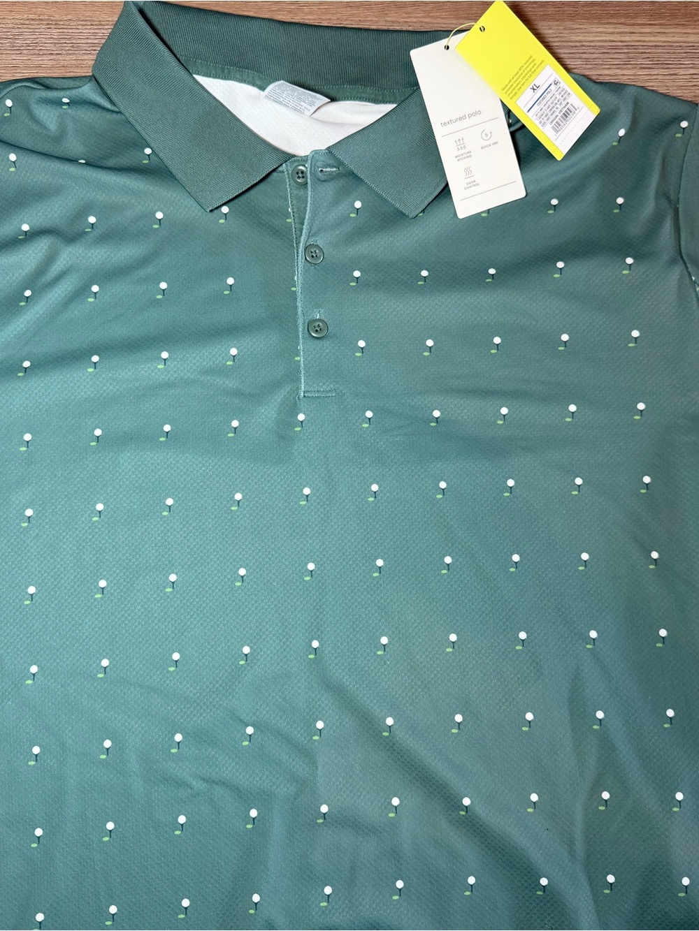 all in motion Green Polo with Micro Dot Golf Motif